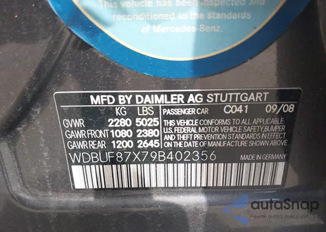 2009 Mercedes-Benz E 350 4Matic из США, поврежденный, VIN WDBUF87X79B402356